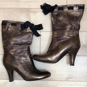 Italian leather booties